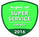 2016 Angie’s List Super Service Award badge.