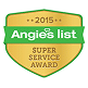 2015 Angie’s List Super Service Award badge.