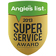 2013 Angie’s List Super Service Award badge.